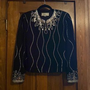 ST JOHN Evening by Marie Gray zipper sweater